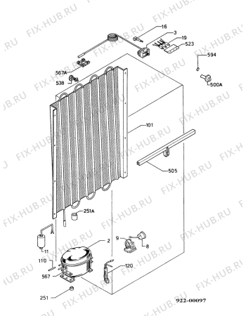 Взрыв-схема холодильника Electrolux EU1930C - Схема узла Functional parts